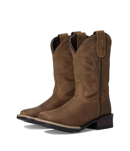 Image of ROPER Kids Boys Monterey Leather Square Toe Embroidered Casual Boots Mid Calf