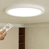 【Modernes Design】 Mit ihrem flachen und schlanken Design hat diese Led Deckenleuchte ein modernes und elegantes Erscheinungsbild, das das gesamte Erscheinungsbild Ihres Raumes verbessern kann. Sie kann nahtlos mit jedem Dekorationsstil verschmelzen und Ihrem Zuhause eine elegante Note verleihen.