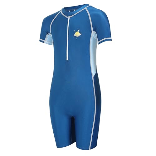 Image of FABSPORTS Kids Swimsuit Set Printed One-Piece Swimwear for Boys & Girls, Half Sleeve Bathing Suit, Comfortable Swimming Costume for Children, 2-12 Years