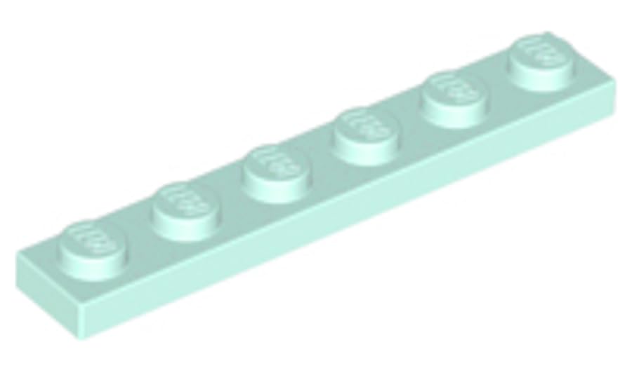 LEGO Plate 1x6, Part Number 3666 (Light Aqua, 10, Bricks) — image 1