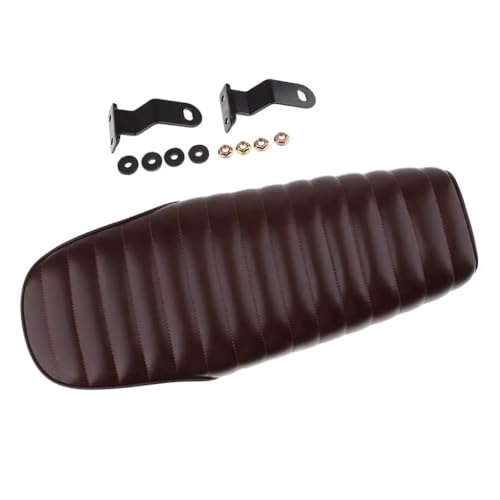 Asiento para motocicleta Dirt Bike con cojín acolchado estriado y acabado marrón 5