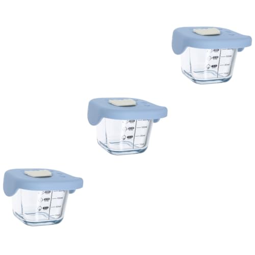 IWOWHERO 3個 ガラス製フードボウル カップ ベビープレート 再利用可能な食事準備容器 幼児ボウル 摂食 ラーメン丼 ディナープレート 食品容器 子供用ディナーボウル Pp Lavender