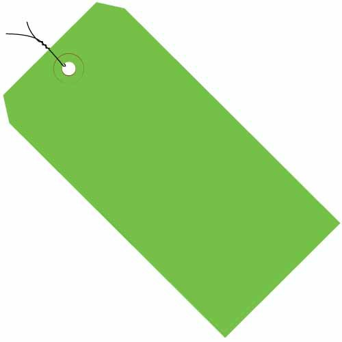 Partners Brand PG11093D Shipping Tags, Pre-Wired, 13 Pt., 8" x 4", Green (Pack of 500)