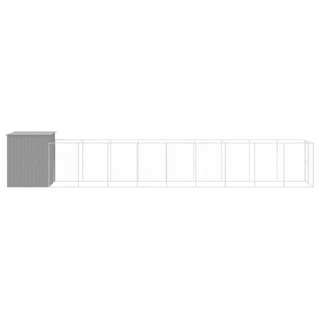 Homgoday Casetta Cani Corsa Grigio Chiaro 165x1067x181cm Aiaio Zincato, Gabbia Cane Gabbia per Cani da Interno Kennel per Cani Gabbie per Cani Recinto per Cani da Esterno