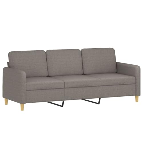 Homgoday 3-TLG. Sofagarnitur mit Kissen Loungesofa Sofa Couch Wohnzimmersofa Gästesofa Sitzmöbel Couchgarnitur für Wohnzimmer Empfang Büro Taupe Stoff – Bild 6