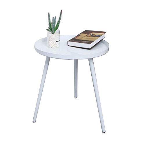 Mesa auxiliar redonda de hierro de estilo nórdico, elegante escritorio de oficina y mesa auxiliar decorativa de metal para dormitorio, balcón y sala de estar