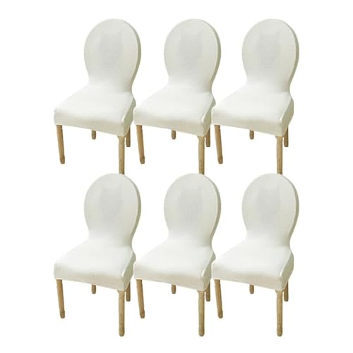 LHTCCSHL Dossier Rond Housse de Chaise Extensible Lot de 2/4/6 Couverture Protecteur de Chaise Salle à Manger Couvre de Chaise Moderne pour Restaurant Cuisine...