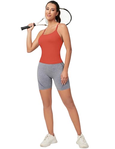 Image of MathCat Workout Tank Tops for Women with Built in Bra, Sleeveless Gym Tops Seamless Racerback Athletic Yoga Shirts
