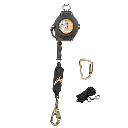 Image of Malta Dynamics Edgehog Self Retracting Lifeline - 30' Leading Edge Fall Protection Yoyo Cable, Class 2 Retractable Lanyard with Quick-Action Brake, OSHA and ANSI Compliant Safety Lanyard