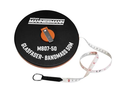 Brüder Mannesmann Maßband 30 m mit Kurbel zum einfachen Aufrollen, robustes ABS-Gehäuse, hohe Messgenauigkeit, ideal für Bau, Garten und Heimwerker, 1 Stück, Verpackungsgewicht: 0,404 kg | M 807-30