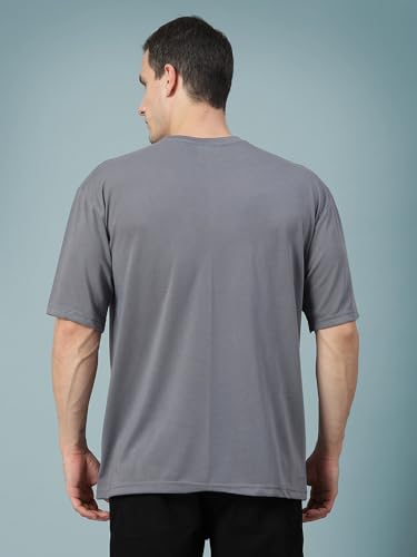 Image of CHKOKKO Mens Polyester Stylish Oversized T Shirt for Daily & Casual Wear Printed Design with Drop Shoulder & Half Sleeves