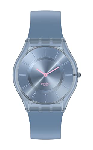 Swatch Skin Classic 2 bio-sourced Material Quartz Silicone Strap, Blue, 16 Casual Watch (Model: SS08N100)