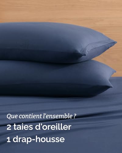 Drap-Housse Jersey Coton 200x200cm Extensible Bonnet 40cm Doux et Infroissable