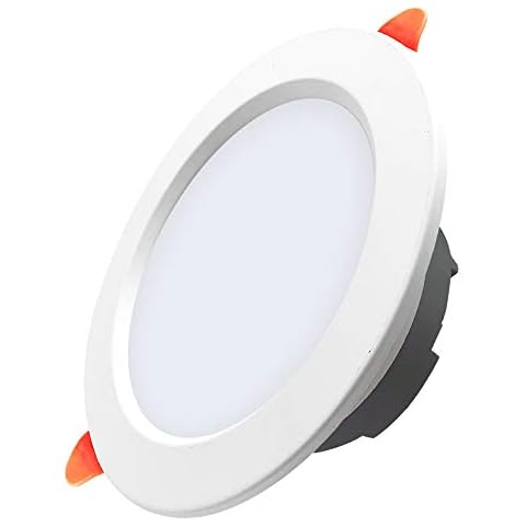 Ssydj Flame Retardant Panel Lamp LED Recessed Ceiling Light 5W Downlights 400LM Cool White 6000K Set of 1 Spotlights Cut 70-85MM AC220V Round Aluminum Alloy Casing Cover