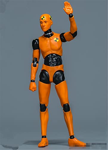 1/12 Scale Male Action Figure,6Inch Orange Testman Crash Test Dummy Flexible Action Figure Doll Collection (F) #TOP3