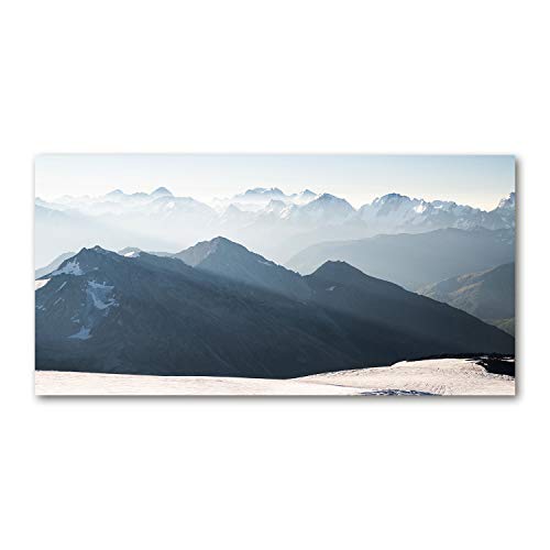 Crédence de cuisine en verre trempé 100x50 cm Tulup gris avec motif de pics de montagne