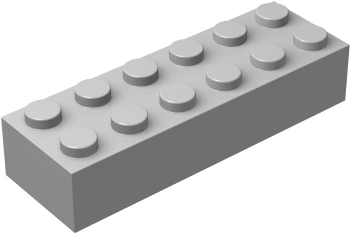 Light Gray 2x10 Bricks Bulk, 100 Piece Classic Building Bricks 2x10, Compatible with Lego Parts and Pieces(Color:Light Gray)