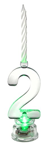 SANTEX 5861-2, Bougie Led Anniversaire avec mèches, chiffre 2