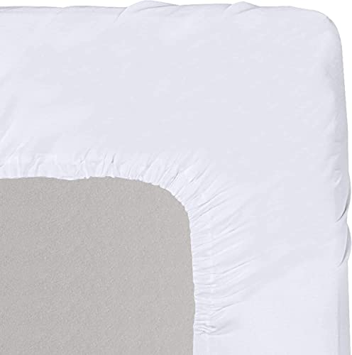 Utopia Bedding Protector de colchón Acolchado 135x190 cm, Microfibra, Transpirable, Funda para colchon estira hasta 38 cm de Profundidad (Cama 135 Blanco)