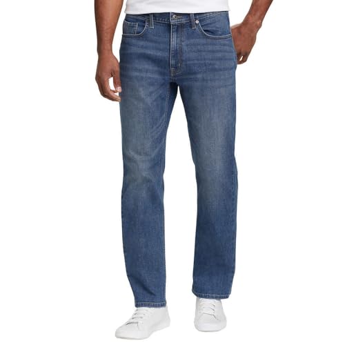 Eddie Bauer Men's Classic Straight Fit Stretch Denim Jeans (US, Waist Inseam, 30, 34, Regular, Regular, Blue)