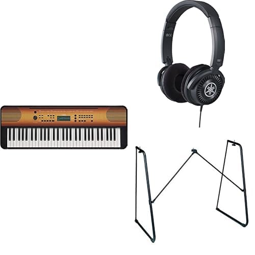 Yamaha Clavier numérique touches dynamiques PSR-E360MA érable pour débutant avec casque