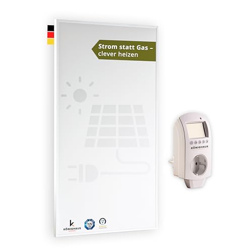 Könighaus Infrarot Wandheizung - 450 Watt inkl. Smart Thermostat - Infrarotheizung mit TÜV SÜD & 5 Jahren Garantie - Doppelter Überhitzungsschutz - Heizt Räume von bis zu 12 m² - Sofort einsatzbereit
