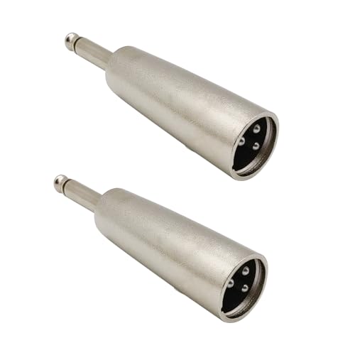 iYueMps 2pcs XLR to 6.35mm Jack Mono Adapter 3 Pins XLR to 1/4 inch Adapters XLR Male Socket to 6.35mm Male Jack Mono Plugs Conversion Connectors - Image 2