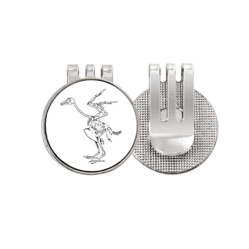 Marqueur de balle de golf magnétique émail avec motif squelette d'autruche