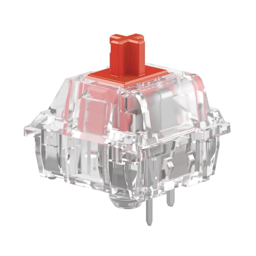 Glorious Fox Linear Mechanical Switches for Mechanical Keyboards: 110 PCS, 3-pin, Transparent for MAX RGB, Pre-Lubed, 45g Force for Gaming and Typing, Compatible with MX Keycaps