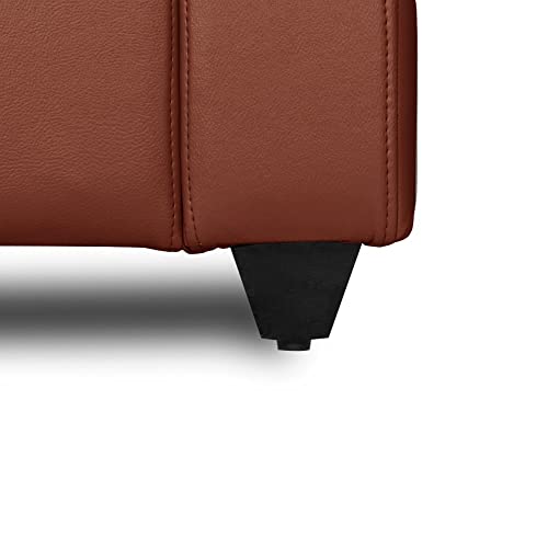 Image of Wakefit 1 Seater Tan Leatherette Sofa for Living Room | 3 Year Warranty | 34kg, 90.9cm x 85cm x 85.3cm
