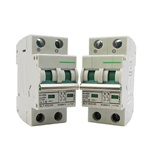 Disjoncteur DC 550V 2 Pôles pour installation solaire photovoltaïque - Lot de 10 pièces