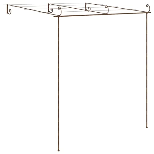 Arche de jardin pergola extérieure fer marron 3x3x2.5m structure support plantes - 4