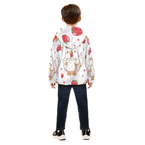 Hen Girls Fleece Jacket Girls Fall Jacket Girls Zip Up Hoodie Girls Sherpa Jacket 2-10T4