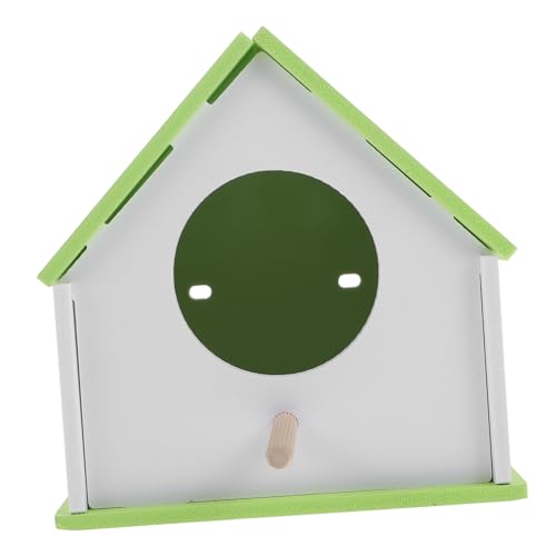 HIAKDOFT ペット鳥用パロットハウス 中型グリーン 軽量耐久設計 屋外園装飾用 鳥の巣箱 快適な住環境