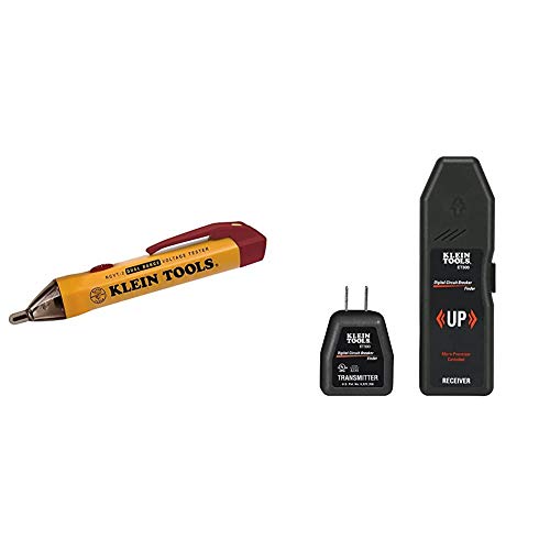 Klein Tools NCVT-2 Voltage Tester, Non-Contact Dual Range Voltage Tester Pen & ET300 Circuit Breaker Finder/Receptacle Tester Finds Electrical Circuit Breaker of 120V Standard Electrical Outlet