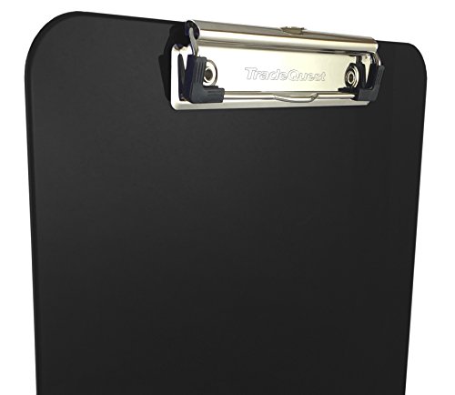 Plastic-Clipboard-Opaque-Color-Letter-Size-Low-Profile-Clip-Pack-of-6-Black