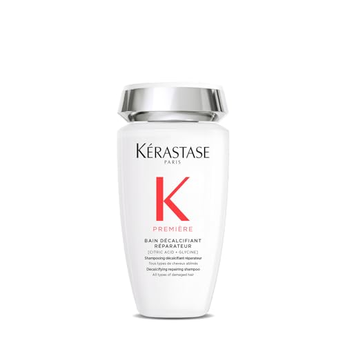 Kérastase, Première, Champú Descalcificante y Reparador, Para cabello dañado, Con Ácido Cítrico y Glicina, Champú Sin Sulfatos*, Bain Décalcifiant Réparateur, 250ml