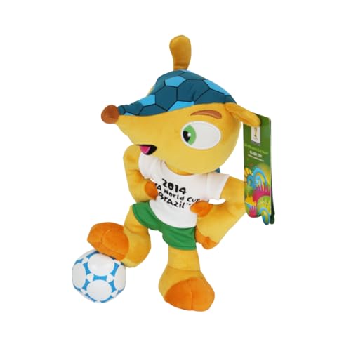 Promo-Dis Fuleco - 25 cm - Ballon sous le pied - Mascotte en peluche de la Coupe du monde de football 2014 au Brésil
