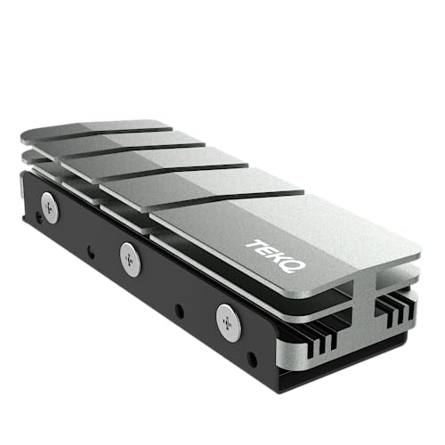 TEKQ M.2 2280 SSD heatsink, Double-Sided Heat Sink, with Thermal Silicone pad for PC M.2 PCIE NVMe SSD or M.2 SATA SSD (Black)