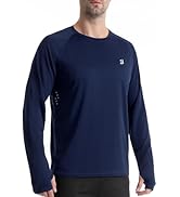 Roadbox Men's Long Sleeve Running Shirts: UPF 50+ Quick-Dry Breathable Pinhole Athletic Workout S...