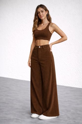 Image of V TOWN Polycotton Regular Fit High-Waist Bone Pocket Trousers for Women & Girls | Super Soft & Comfortable | Stylish & Elegant Trouser Pants for Casual Outings, Parties, Office,Travel & Gift