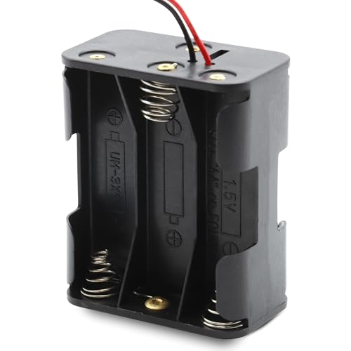 TECHZOCO Porte-pile plat AA, support de batterie LR6, boîtier pour pile AA LR6, câble de 200 mm, tension totale : 9 V (1,5 V par pile), convient pour 6 piles...