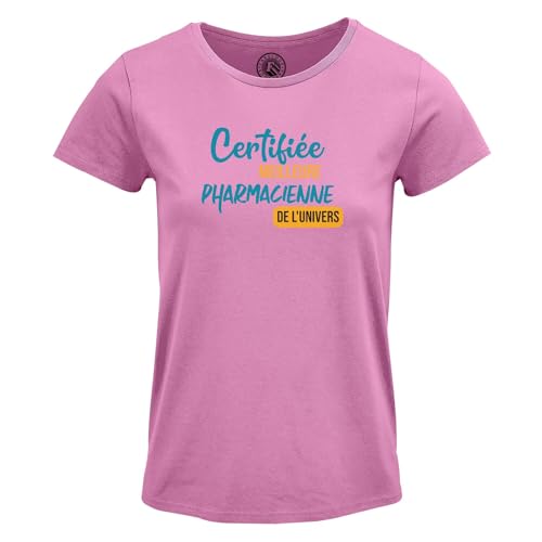 T-shirt col rond pharmacienne en coton doux et résistant