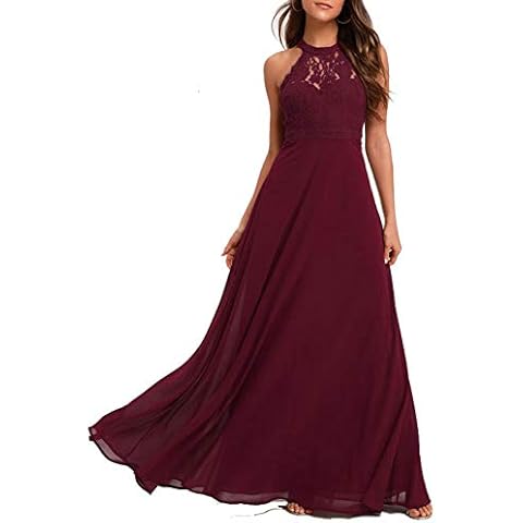 Lecureler Lace Bodice Prom Bridesmaid Dress Burgundy Size 14 Cover