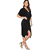 Floerns-Womens-Short-Sleeve-V-Neck-Twist-Front-Split-Midi-Dress Floerns Women's Short Sleeve V Neck Twist Front Split Midi Dress Black-2 L