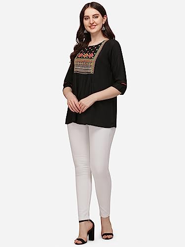Image of Riva Enterprise Rayon Fabric with Embroidery Stitched Top