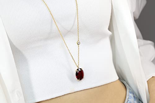 Pendentif ovale en or et grenat véritable : un bijou d'exception - 2