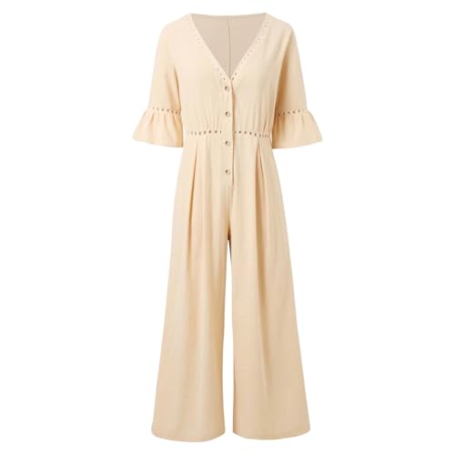 Combinaison-short femme été décontractée à col en V chic