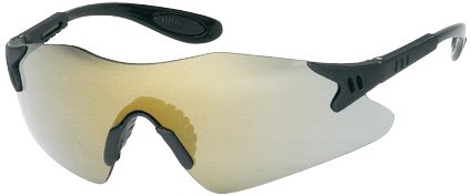 Liberty Glove & Safety 1738GM ProVizGard Dasher Protective Eyewear, Gold Mirror Lens, Black Frame (Case of 12 Pairs)