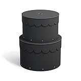 RANGEMENT PRATIQUE : Avec des dimensions de Ø 23 cm x 15 cm de hauteur (petit) et Ø 26 cm x hauteur 17,5 cm (grand), ces boîtes de rangement permettent de ranger des articles peu volumineux comme les vêtements, les jouets et bien plus encore.